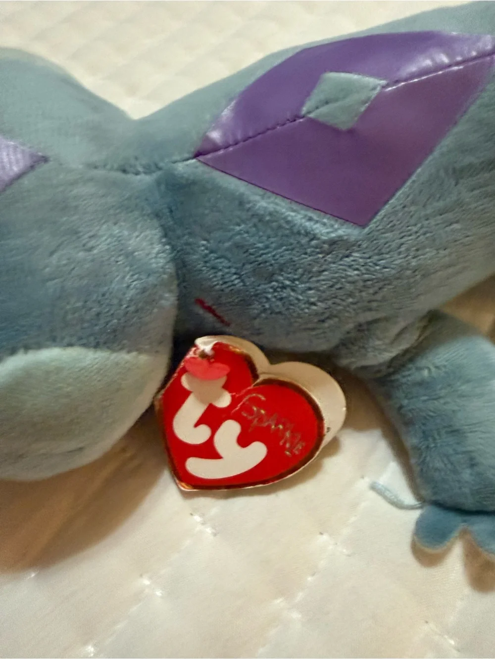 Disney Blue Plush Lizard with Purple Diamond Accents